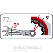 Klíč ráčnový očkoplochý s kloubem, 72 zubů, 9mm, L 157mm, CrV/S2 Náhled