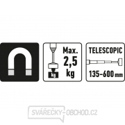 Magnet s teleskopickou rukoväťou, 135-600mm Náhľad