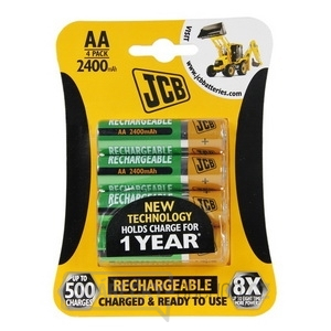 JCB RTU NiMH R06AA, min.2400mAh, prednabitá batéria, blister 4… gallery main image