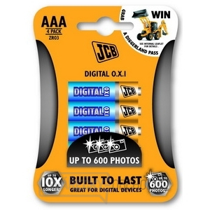 JCB OXI DIGITAL alkalická batéria LR03/AAA, blister 4 ks gallery main image