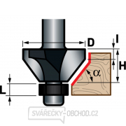 Fréza úhlová do dreva, 45°xD30xH13,I3,5, stopka 8mm Náhľad