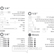 Hlavice nástrčné sada 94ks, CrV, 1/4 Náhľad
