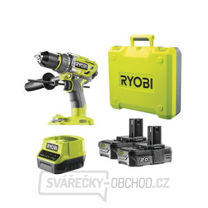 Ryobi R18PD7-220B aku 18 V bezuhlíková příklepová vrtačka + 2x 2Ah baterie + nabíječka ONE+ gallery main image