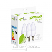 ECOLUX LED žiarovka 3-pack, sviečka, 6W, E14, 3000K, 450L, 3ks Náhľad