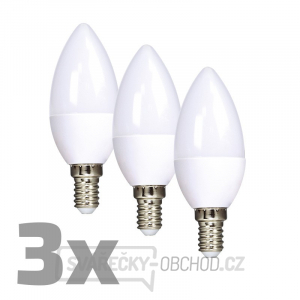 ECOLUX LED žiarovka 3-pack, sviečka, 6W, E14, 3000K, 450L, 3ks gallery main image