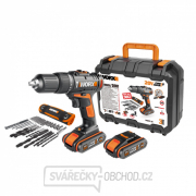 Aku príklepová vŕtačka 20V Worx orange WX371.10, 2x 2.0Ah + kufor - PowerShare gallery main image