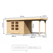 dřevěný domek KARIBU ASKOLA 4 + přístavek 240 cm (73247) natur Náhled