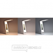 Solight LED stolná lampička nabíjacia, 5W, display, zmena chromatičnosti, USB, biela Náhľad