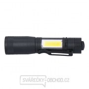 Solight LED kovová svietidlo 3W + COB, 150 + 60lm, AA, čierna Náhľad