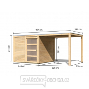 Dřevěný domek KARIBU QUBIC 1 + přístavek 226 cm (79847) natur Náhled