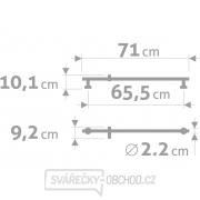 Tyč s posuvným držiakom sprchy, celokovová, 71cm, nerez Náhľad