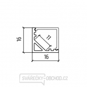 Solight hliníkový profil pre LED pásky, rohový, 16x16mm, mliečny difúzor, 1m Náhľad