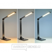 Solight LED stolná lampa stmievateľná, 10 W, indukčné nabíjanie, zmena chromatickosti, hliník, sivá Náhľad