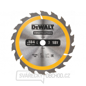 Dewalt pílový kotúč 184x16mm 18 Zubov atb 20° pre rýchly podelný rez gallery main image