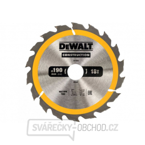 Dewalt pílový kotúč pre kot. píly 190x30mm 18 zubov ATB 20° rýchly pozdĺžny rez šírka 1.7mm gallery main image