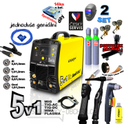 KOWAX GeniWeld®5v1 200 + kukla PANTER + redukčný ventil CO2 + redukčný ventil Ar+CO2 + tlak.fľaša CO2 8l vc.plynu + tlak.fľaša Ar2 8l vc.plynu + sv.drôt 1,0/15kg + separačný sprej + PODVOZ  Náhľad