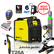 KOWAX GeniTig® 220AC/DC LCD + horák T26A 4m + káble 3m + hadica + kukla Panter + Ventil + Fľaša AR + Podvozok Náhľad