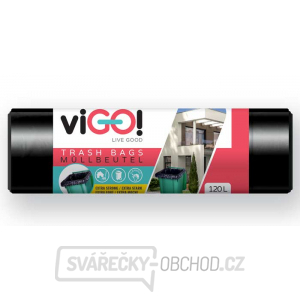 viGO! Vrecia na odpadky LDPE hrubé 120l/10 ks 70x105cm - čierne gallery main image