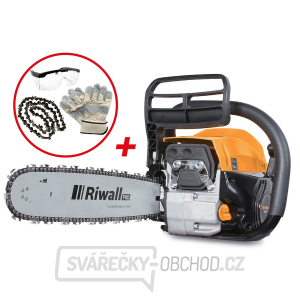 Riwall PRO RPCS 5140 SET reťazová píla s benzínovým motorom 49 cm3 + náhradná reťaz + rukavice + okuliare gallery main image