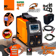 PANTERMAX MMA200LCD invertorová zváračka MMA/TIG + Káble 2m + Kukla + Plastový Kufor + Elektródy 2.5kg Náhľad