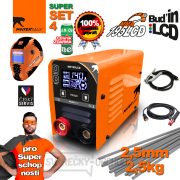 PANTERMAX MMA195LCD invertorová zváračka MMA/TIG + Káble 1.5m + Kukla + Kefa + Elektródy 2,5kg Náhľad