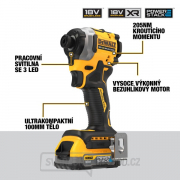 Aku bezuhlíkový rázový utahovák DeWALT DCF850E2T 18V Náhled