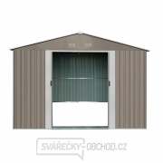 Riwall PRO RMSA 8x10 Brown záhradný domček kovový 3 x 2,4 m so sedlovou strechou hnedý Náhľad