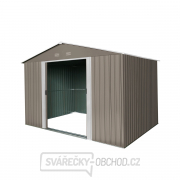 Riwall PRO RMSA 8x10 Brown záhradný domček kovový 3 x 2,4 m so sedlovou strechou hnedý Náhľad