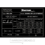 Sherman DIGIMIG  205 LCD SYNERGIC + Hořák 3m+ Kabely 2m + Kukla + Ventil + Hadice + Lahev CO2  Náhled