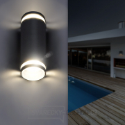 Solight LED vonkajšie nástenné osvetlenie Potenza, 2x GU10, čierna Náhľad