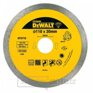 Diamantový nôž pre rezačku obkladačiek DWC410 na rezanie žuly 110x20mm DeWALT DT3715 gallery main image