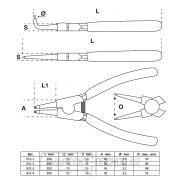 Súprava klieští na rozperné krúžky | 300 mm | 4dielna, BGS 651 Náhľad