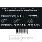 Momentový kľúč Wera 136076 Click-Torque X 7 (10 ÷ 100 Nm) s nástrčkami 16 ÷ 32 mm pre tepelné čerpadlá/klimatizácie. Typ 9530 (sada 4 ks) Náhľad