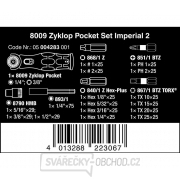 Wera 004283 Kompaktná račňa 8009 Zyklop Pocket Imperial Set 2 s bitmi a nástrčkami (palcová sada 18 kusov) Náhľad