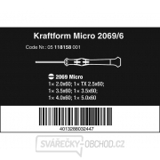 Wera 118158 Maticové skrutkovače pre elektroniku Kraftform Kompakt Micro typ 2069/6 (Sada 6 dielov + stojan) Náhľad