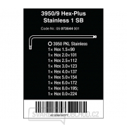 Wera 073544 Nástrčné kľúče inbus 3950/9 Hex-Plus Stainless 1 SB, nerezová oceľ (sada 9 ks) Náhľad