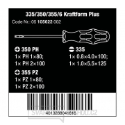 Wera 105622 Šroubováky Kraftform Plus Lasertip řada 300 typ 335/350/355/6 (Sada 6 dílů + stojánek) + Dárek Otvírák láhví Wera Náhled