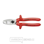 Káblové nožnice 200 mm - 1000 V. KNIPEX 95 17 200 - chrómovaný, VDE - izolácia ponorením do kúpeľa Náhľad