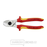 Káblové nožnice 165 mm VDE. KNIPEX 95 16 165 - chrómované, viaczložkové objímky Náhľad