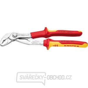 Instalatérské kleště VDE-Cobra 250 mm. KNIPEX 87 26 250 - 1000V. Chromováno, vícesložkové návleky gallery main image