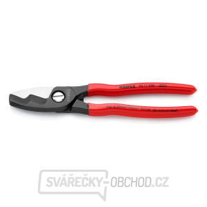 Kabelové nůžky 200 mm KNIPEX 95 11 200 - leštěná hlava, plastové návleky gallery main image