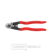 Nožnice na drôt a lano 190 mm KNIPEX 95 61 190 - leštená hlava, plastové puzdrá Náhľad