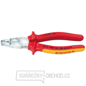 Kombinované kliešte 190 mm - 1000 V. KNIPEX 01 06 190 - chrómované, viaczložkové VDE objímky gallery main image