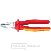 Silové kombinované kliešte 225 mm - VDE 1000V. KNIPEX 02 06 225 - chrómované, viaczložkové objímky gallery main image