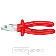 Kombinované kliešte 160 mm - 1000 V. KNIPEX 03 07 160. Chrómované, izolované VDE - VDE gallery main image