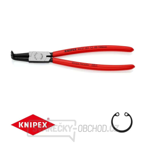 Kliešte na poistné krúžky 215 mm, vnútorne zahnuté. Knipex - 44 21 J31 - DIN 5256 D. Leštené, potiahnuté plastom gallery main image