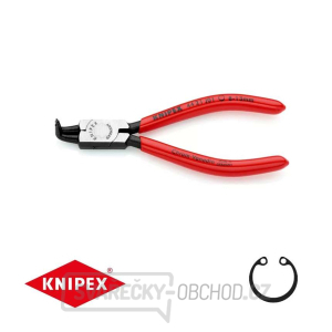 Kliešte na poistné krúžky 130 mm, vnútorne zahnuté. Knipex 44 21 J01 - DIN 5256 D. Leštené, potiahnuté plastom gallery main image