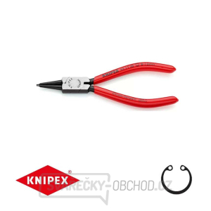 Kliešte na poistné krúžky 140 mm, vnútorné rovné. Knipex - 44 11 J0 - DIN 5265 C. Leštené, potiahnuté plastom gallery main image