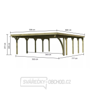 Přístřešek na auto Carport KARIBU CLASSIC 3B 61979 ocelové střešní plechy LG3367 Náhled