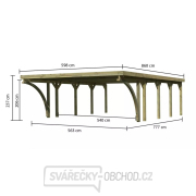 Přístřešek na auto Carport KARIBU CLASSIC 3C 61980 ocelové střešní plechy LG3368 Náhled